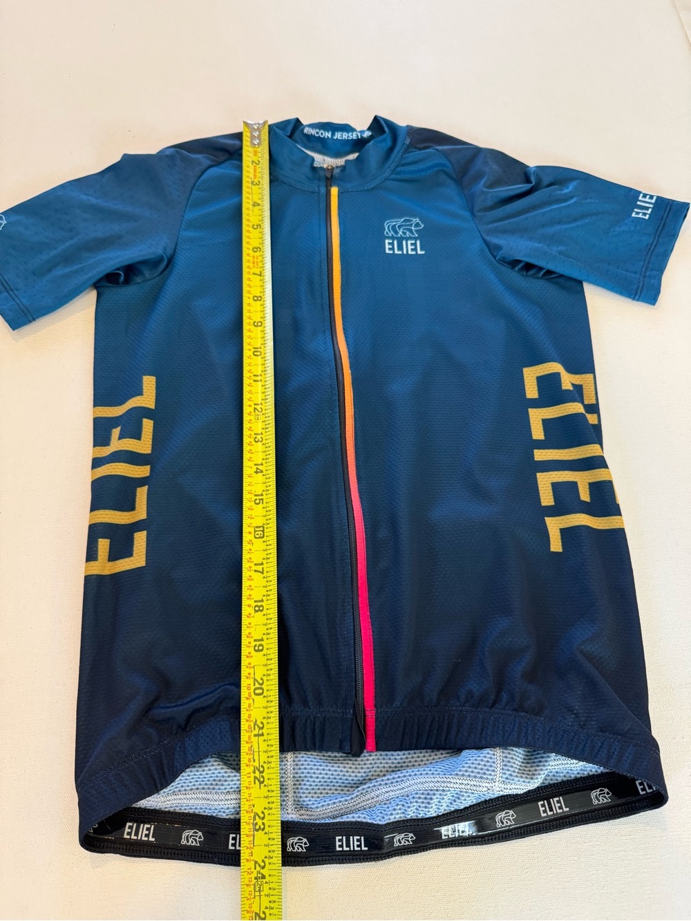 Eliel Rincon Men's Cycling Jersey Blue Short Sleeve Full Zip Pockets Size Medium - Picture 14 of 14